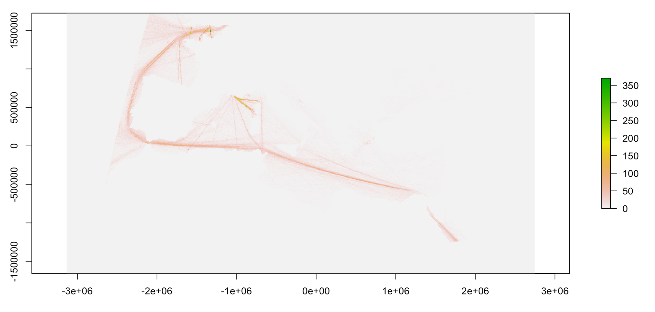 Shipping routes frequency